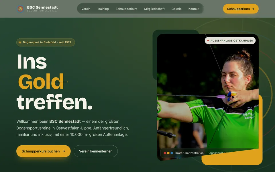 Website-Manufaktur-Demo-Seite für BSC Sennestadt, Bielefeld