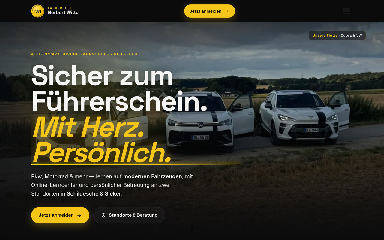 Neue Website-Manufaktur-Seite: schnell, mobil und auf Anfragen optimiert.
