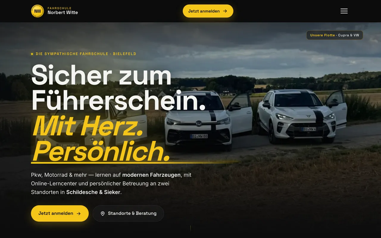 Neue Website-Manufaktur-Seite: schnell, mobil und auf Anfragen optimiert.