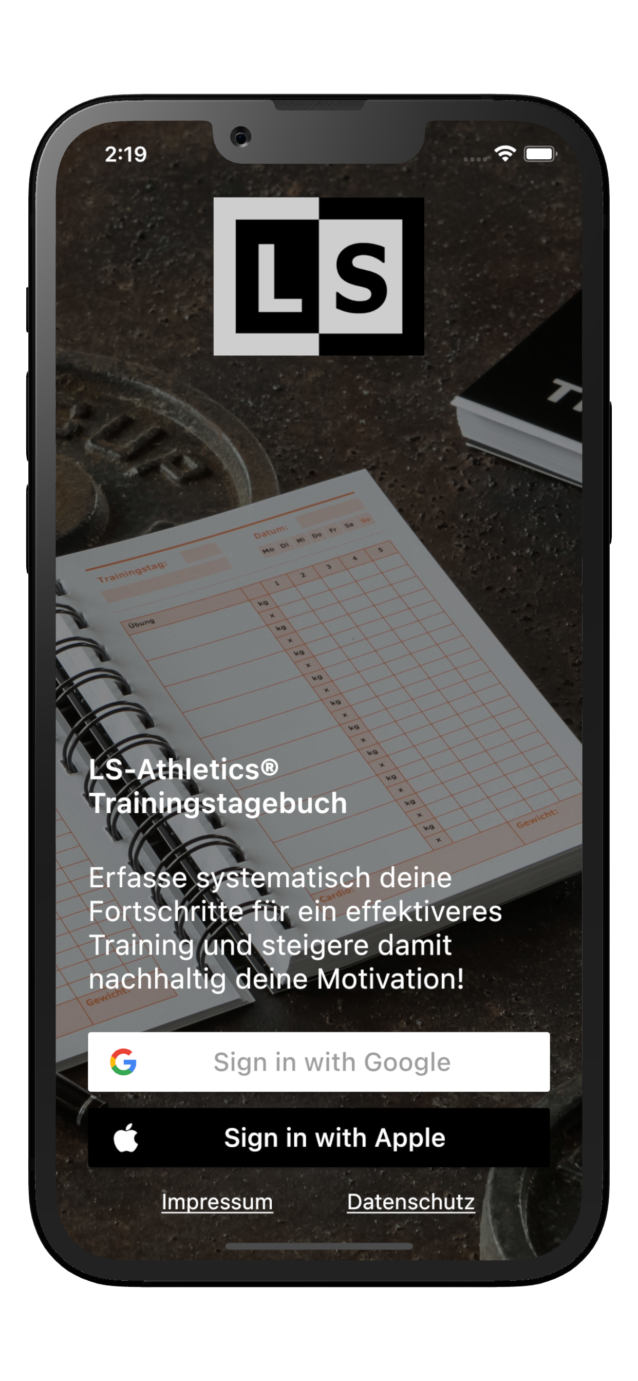 LS-Athletics — Trainings-Tagebuch mit Übungen und Fortschritt auf dem iPhone